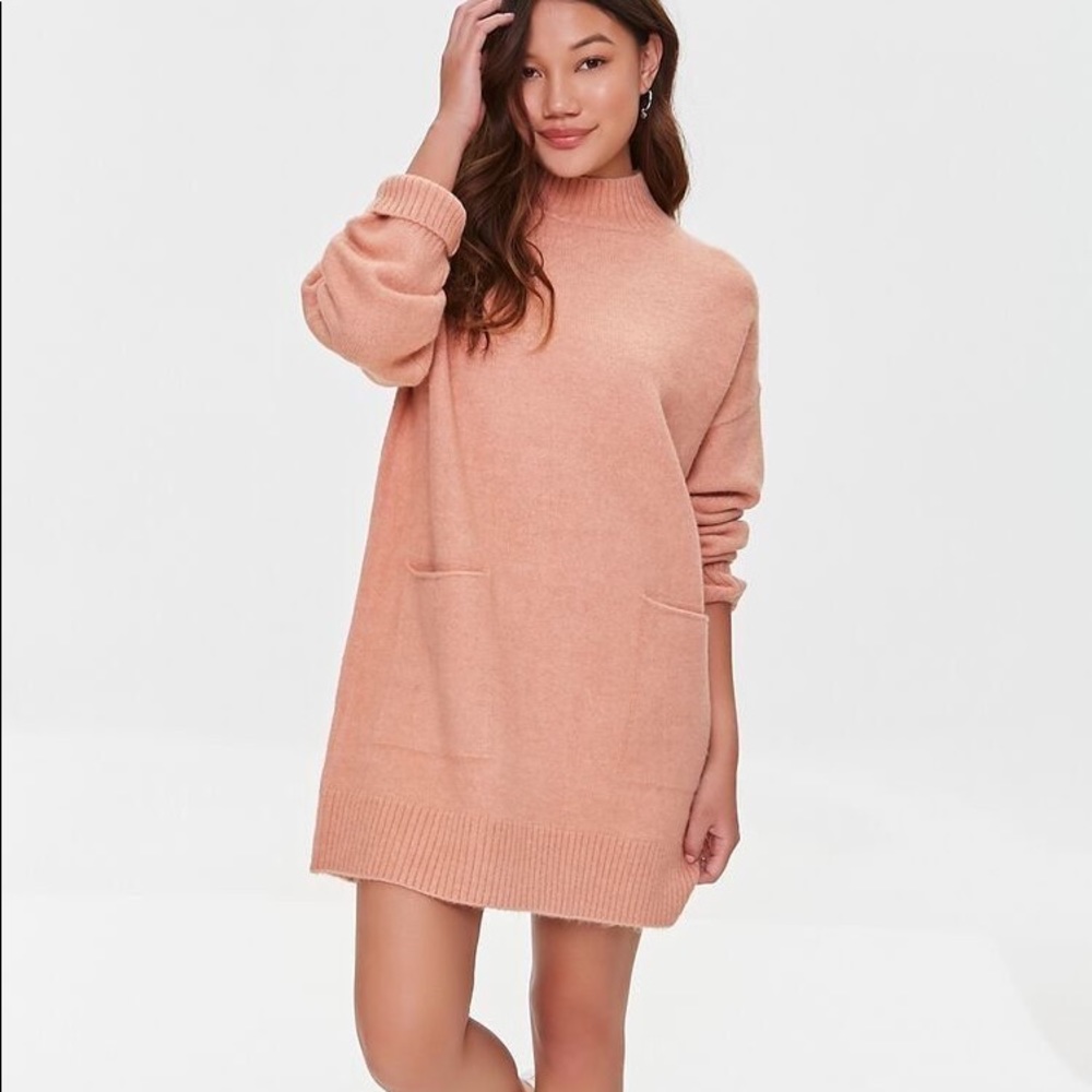 Forever 21 Marled Sweater Dress in Peach